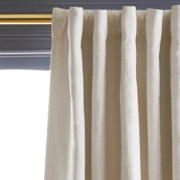 NWT Cotton Slub Room Darkening Curtain in Natural l 48 x 84 - Picture 3 of 4